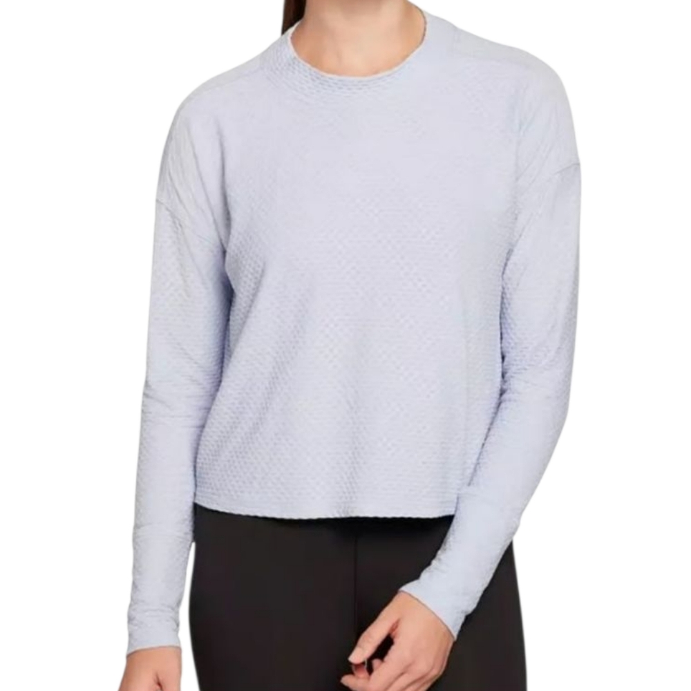 Calia Lavendar Diamond Pattern Long Sleeve Workout Top